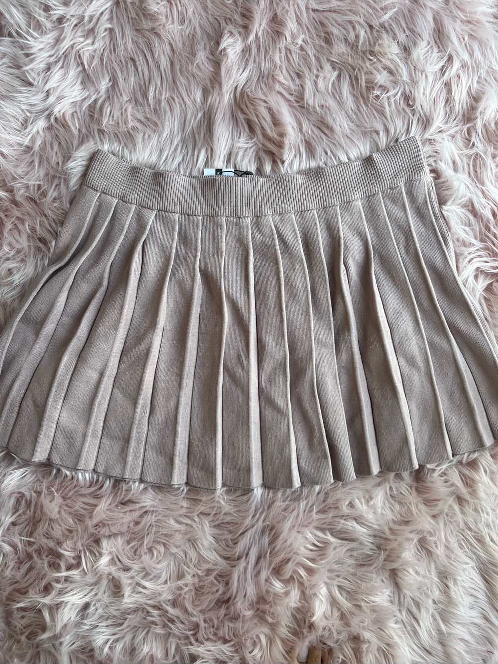 Dynamite Pleated Knit Skater Skirt - Dusty Rose